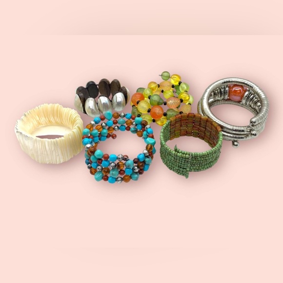 Retro Colourful Beaded Bracelets Mixed Jewelry Lot - Picture 6 of 7